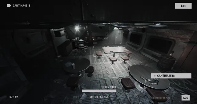 CANTINAXXXX camera, Underwater Labs: round tables and stools