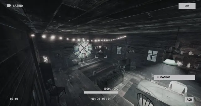 CASINO camera, Bandit Camp: the casino floor, with the big wheel and string lights