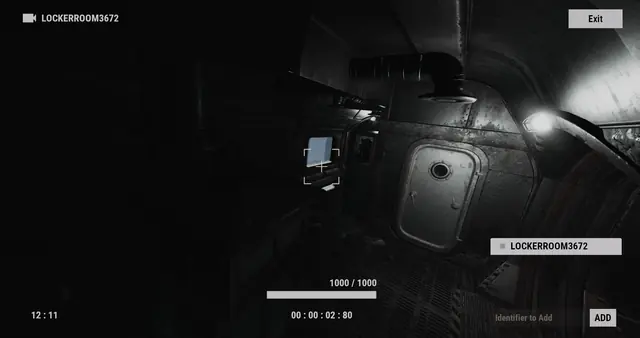 LOCKERROOMXXXX camera, Underwater Labs: a hatch door and a small screen on the wall
