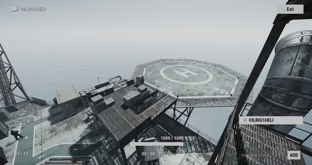 OILRIG1HELI camera, Small Oil Rig: the helipad, seen from above