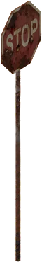 The Road Sign in Rust, drawn from the game's own model